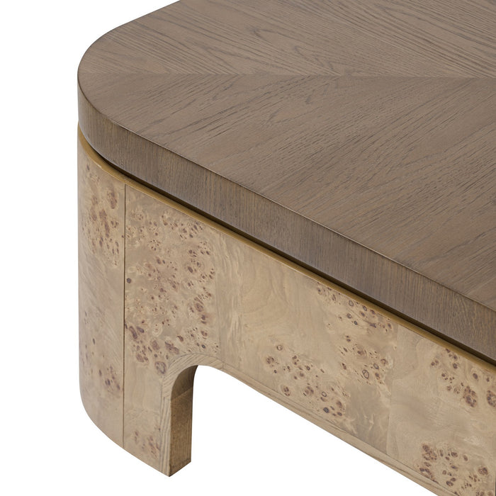 Varaluz 514TA44A Coffee Table, Mushroom Oak/Mappa Burl