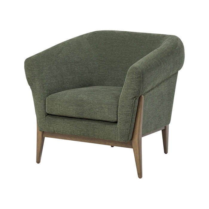 Varaluz 515CH32B Accent Chair, Harvest Oak/Green