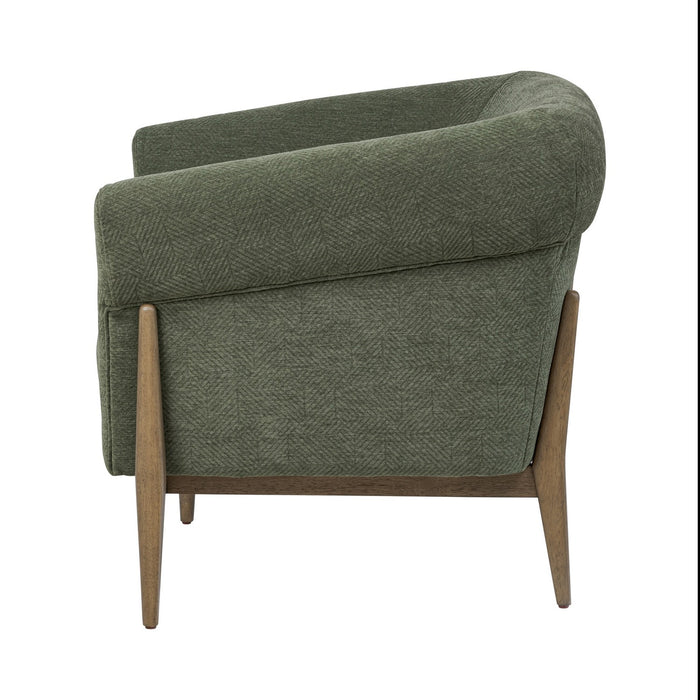 Varaluz 515CH32B Accent Chair, Harvest Oak/Green