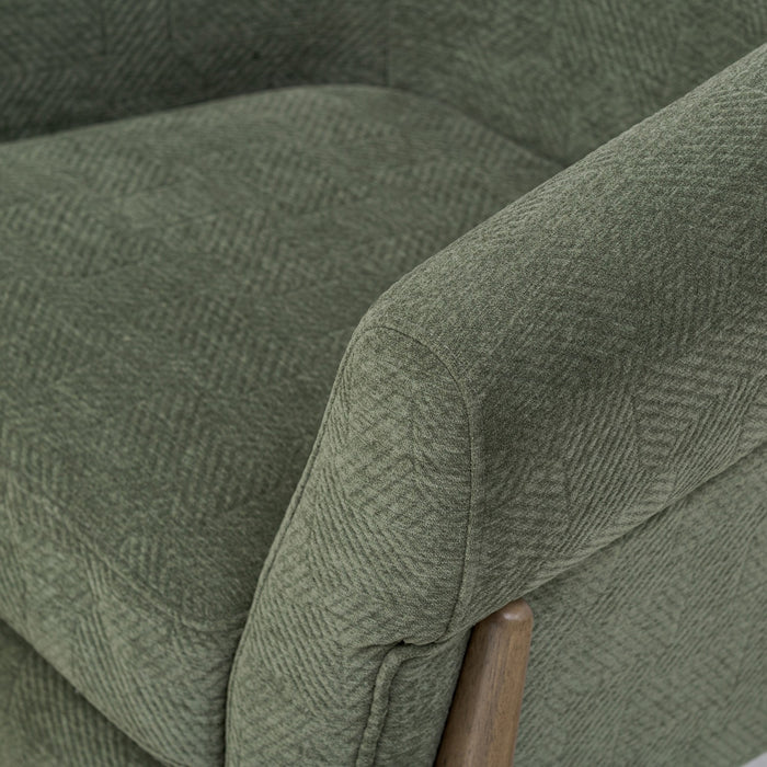 Varaluz 515CH32B Accent Chair, Harvest Oak/Green