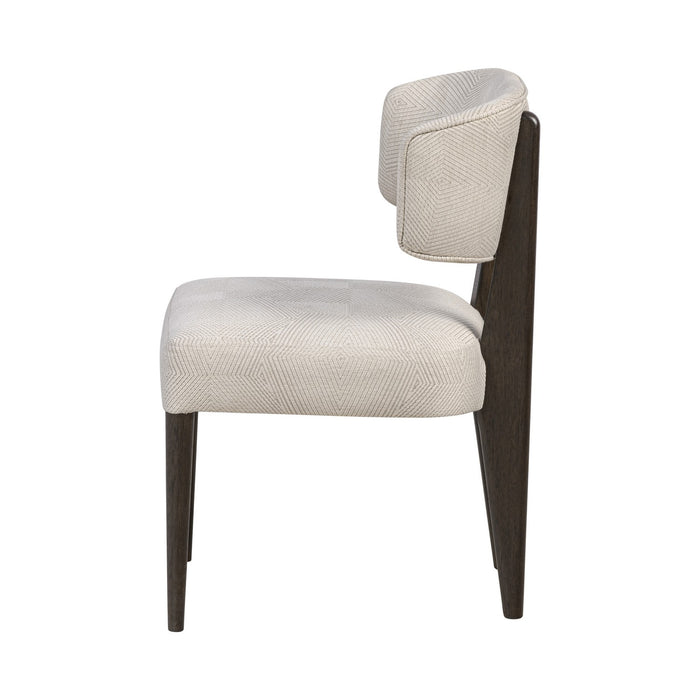 Varaluz 517CH21A Dining Chair, Dark Brown Oak/Ecru