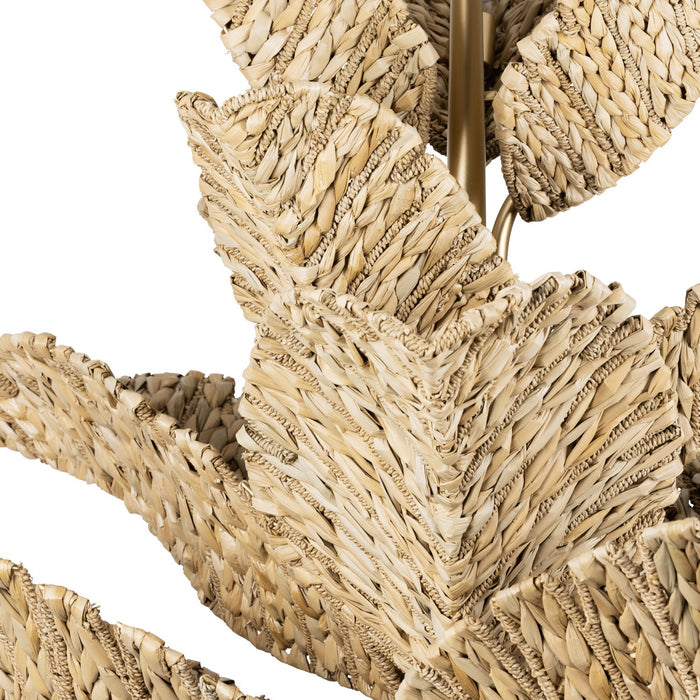 Varaluz 901C12FGN 12 Light Chandelier, French Gold/Natural Seagrass