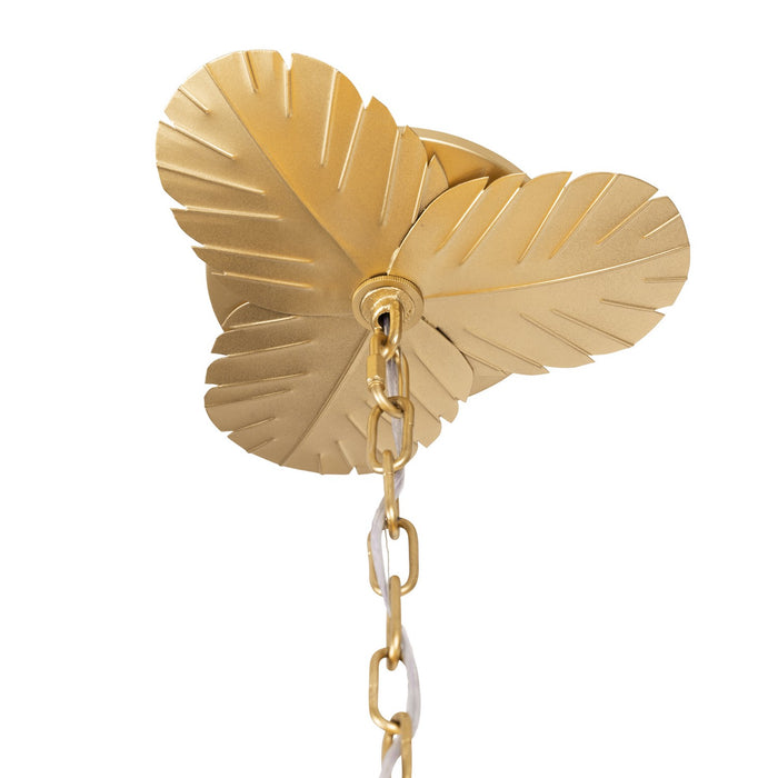 Varaluz 901C12FGN 12 Light Chandelier, French Gold/Natural Seagrass