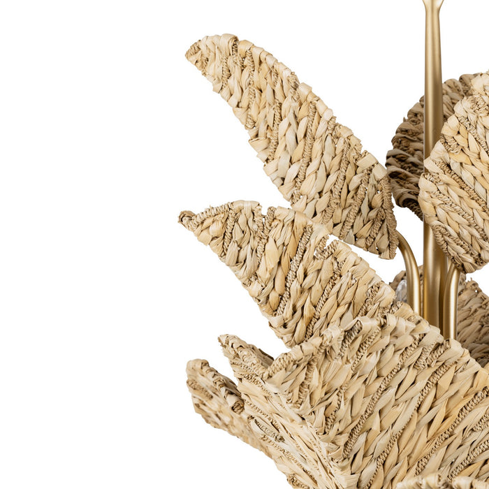 Varaluz 901C12FGN 12 Light Chandelier, French Gold/Natural Seagrass