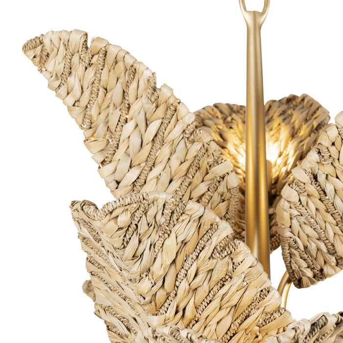 Varaluz 901C12FGN 12 Light Chandelier, French Gold/Natural Seagrass