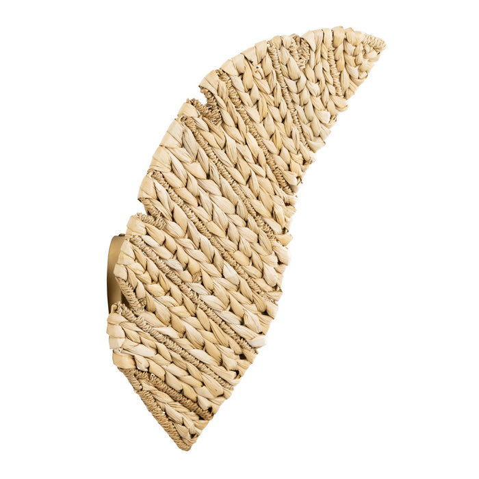 Varaluz 901K02FGN Two Light Wall Sconce, French Gold/Natural Seagrass