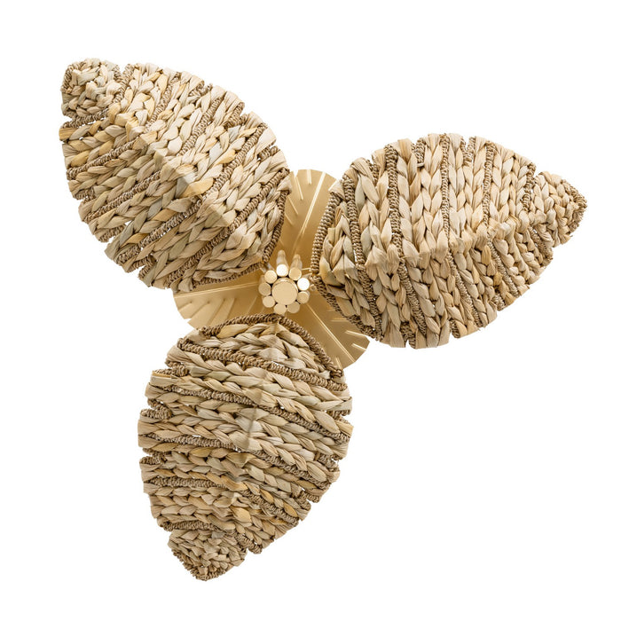 Varaluz 901S03FGN Three Light Semi-Flush Mount, French Gold/Natural Seagrass