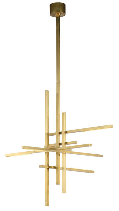 Visual Comfort Modern SLCH56127CCHAB LED Chandelier, Hand Rubbed Antique Brass