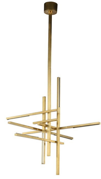 Visual Comfort Modern SLCH56127CCHAB LED Chandelier, Hand Rubbed Antique Brass