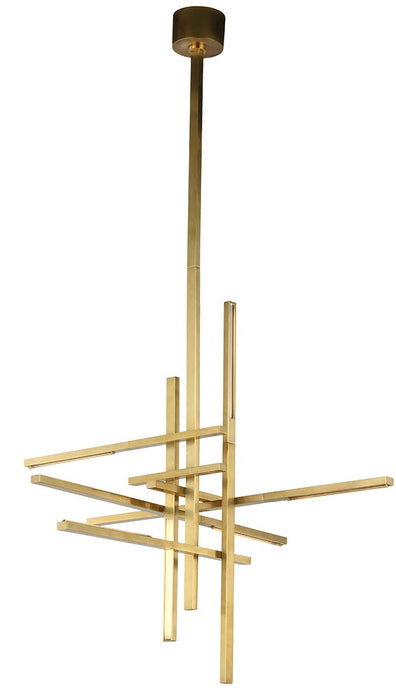 Visual Comfort Modern SLCH56127CCHAB LED Chandelier, Hand Rubbed Antique Brass