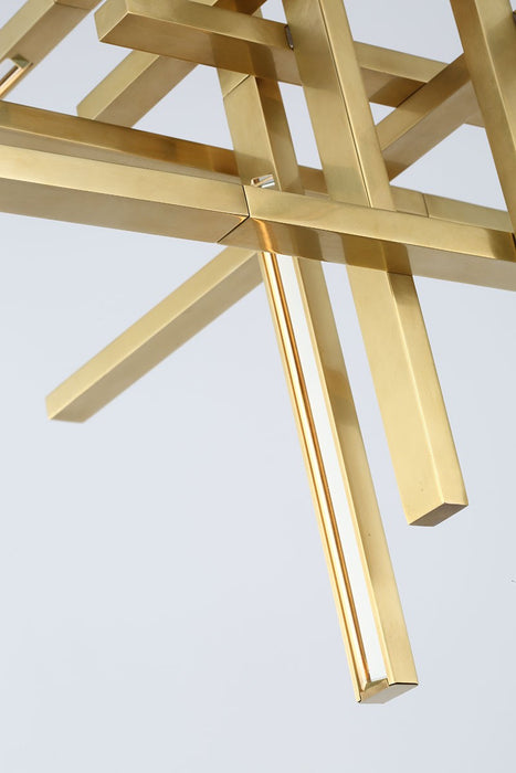 Visual Comfort Modern SLCH56127CCHAB LED Chandelier, Hand Rubbed Antique Brass