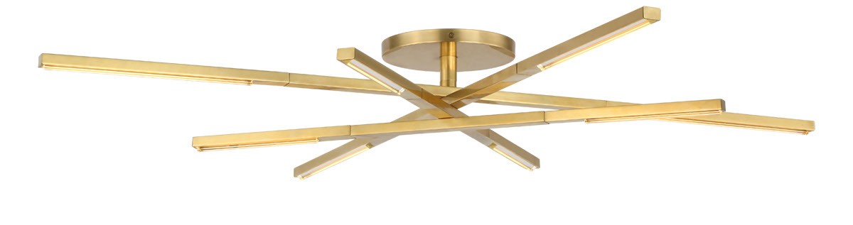 Visual Comfort Modern SLFM56727CCHAB LED Flush Mount, Hand Rubbed Antique Brass