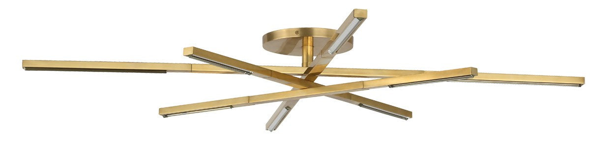 Visual Comfort Modern SLFM56727CCHAB LED Flush Mount, Hand Rubbed Antique Brass