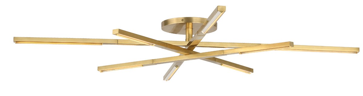 Visual Comfort Modern SLFM56727CCHAB LED Flush Mount, Hand Rubbed Antique Brass