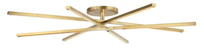 Visual Comfort Modern SLFM56527CCHAB LED Flush Mount, Hand Rubbed Antique Brass