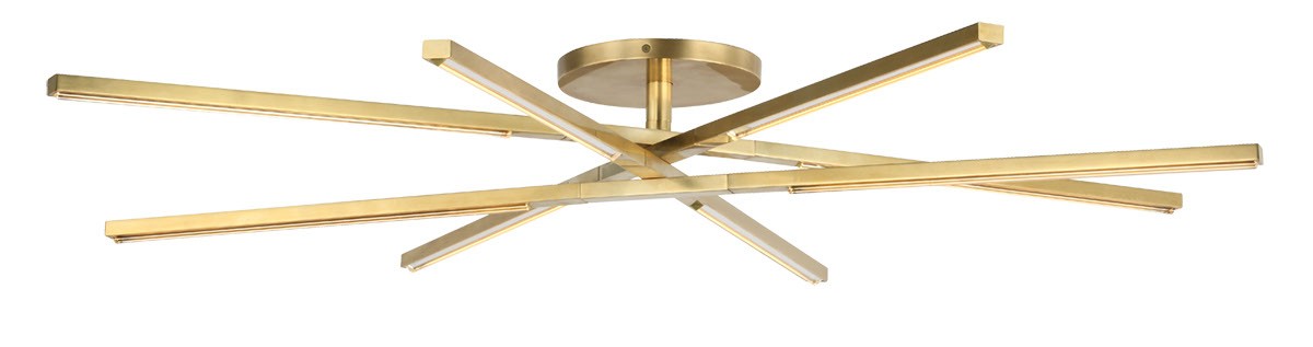 Visual Comfort Modern SLFM56527CCHAB LED Flush Mount, Hand Rubbed Antique Brass