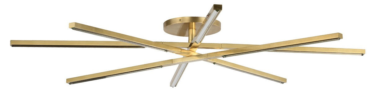 Visual Comfort Modern SLFM56527CCHAB LED Flush Mount, Hand Rubbed Antique Brass