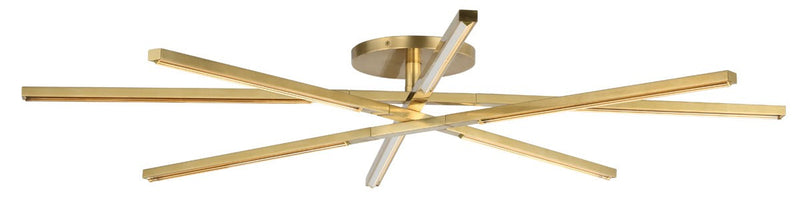 Visual Comfort Modern SLFM56527CCHAB LED Flush Mount, Hand Rubbed Antique Brass