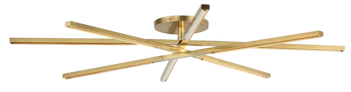 Visual Comfort Modern SLFM56527CCHAB LED Flush Mount, Hand Rubbed Antique Brass