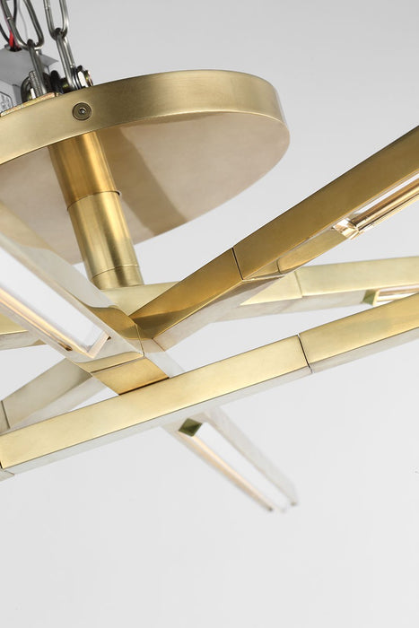 Visual Comfort Modern SLFM56527CCHAB LED Flush Mount, Hand Rubbed Antique Brass