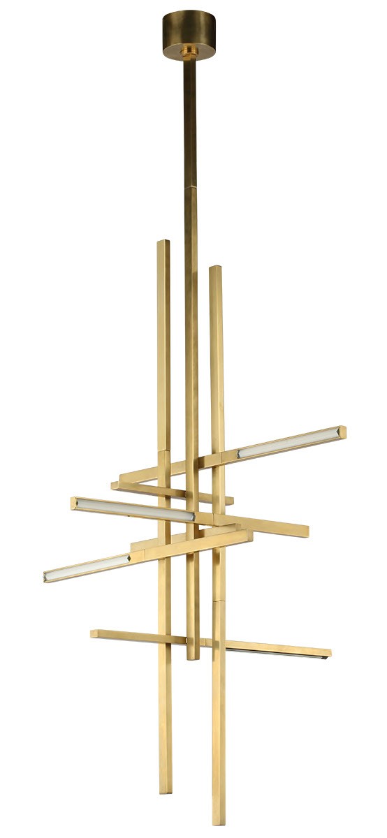 Visual Comfort Modern SLPD56327CCHAB LED Pendant, Hand Rubbed Antique Brass