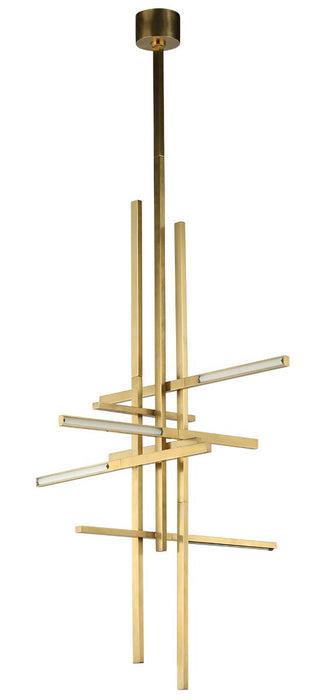Visual Comfort Modern SLPD56327CCHAB LED Pendant, Hand Rubbed Antique Brass