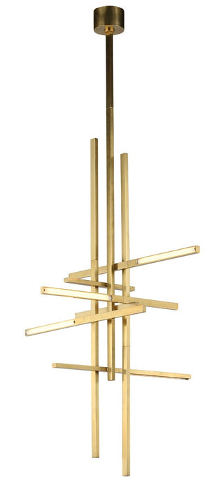 Visual Comfort Modern SLPD56327CCHAB LED Pendant, Hand Rubbed Antique Brass