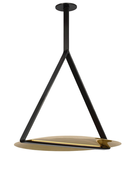 Visual Comfort Modern PBPD35127BZ/NB LED Pendant, Dark Bronze/Natural Brass