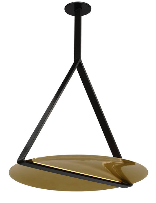 Visual Comfort Modern PBPD35127BZ/NB LED Pendant, Dark Bronze/Natural Brass