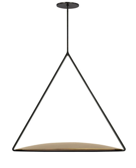 Visual Comfort Modern PBPD35127BZ/NB LED Pendant, Dark Bronze/Natural Brass