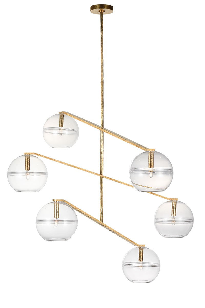 Visual Comfort Modern SLCH354CPAB-L LED Chandelier, Polished Antique Brass