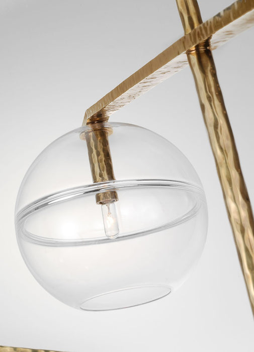 Visual Comfort Modern SLCH354CPAB-L LED Chandelier, Polished Antique Brass