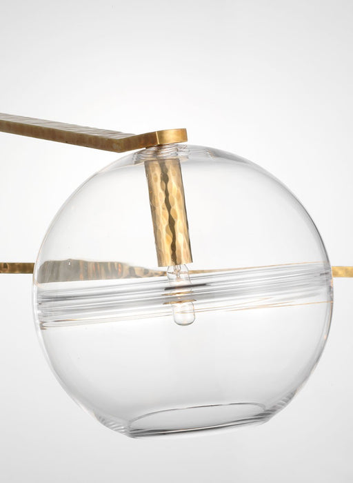 Visual Comfort Modern SLCH355CPAB-L LED Chandelier, Polished Antique Brass