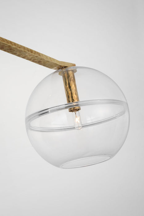 Visual Comfort Modern SLCH356CPAB Two Light Chandelier, Polished Antique Brass