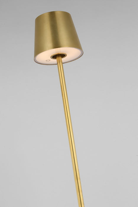 Visual Comfort Modern SLFL53527HAB LED Floor Lamp, Hand Rubbed Antique Brass