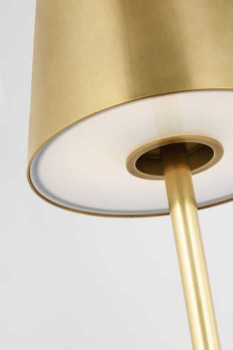 Visual Comfort Modern SLTB53127HAB LED Table Lamp, Hand Rubbed Antique Brass