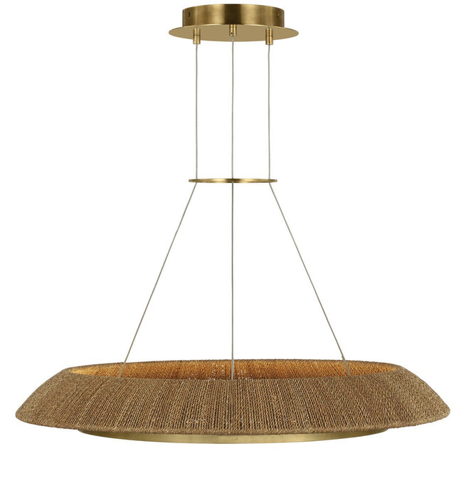 Visual Comfort Modern SLCH55927NTHAB LED Chandelier, Hand Rubbed Antique Brass
