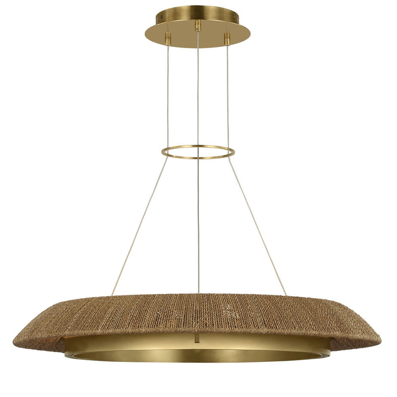 Visual Comfort Modern SLCH55927NTHAB LED Chandelier, Hand Rubbed Antique Brass