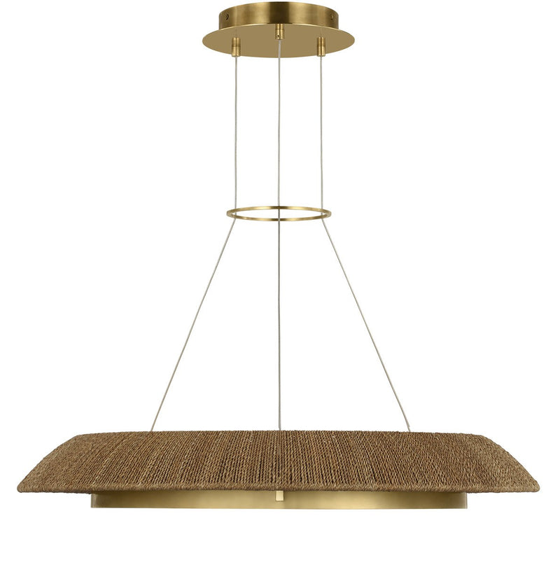 Visual Comfort Modern SLCH55927NTHAB LED Chandelier, Hand Rubbed Antique Brass