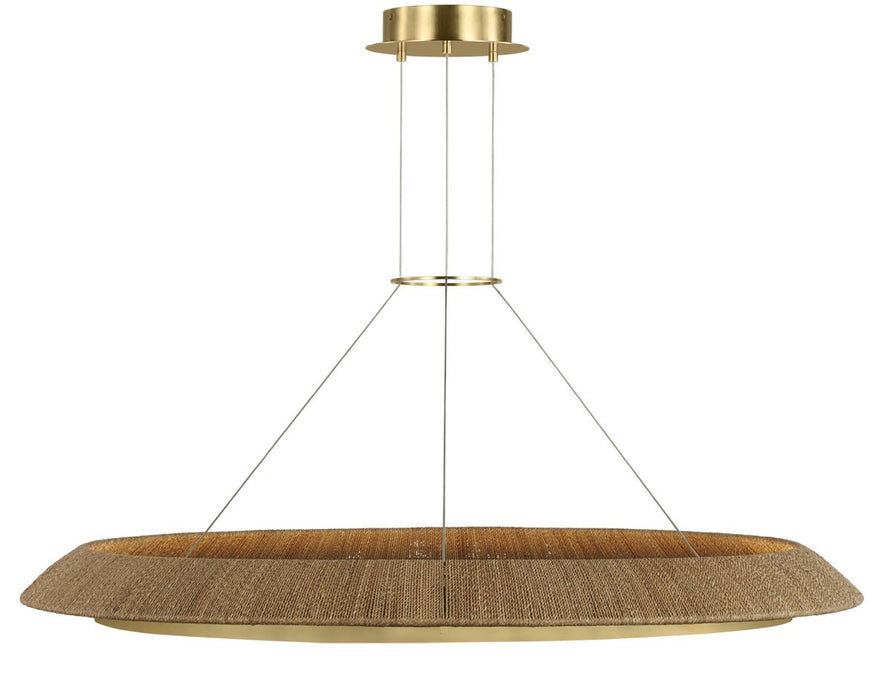 Visual Comfort Modern SLCH55727NTHAB LED Chandelier, Hand Rubbed Antique Brass