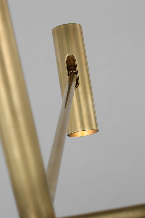 Visual Comfort Modern SLCH57030HAB LED Chandelier, Hand Rubbed Antique Brass