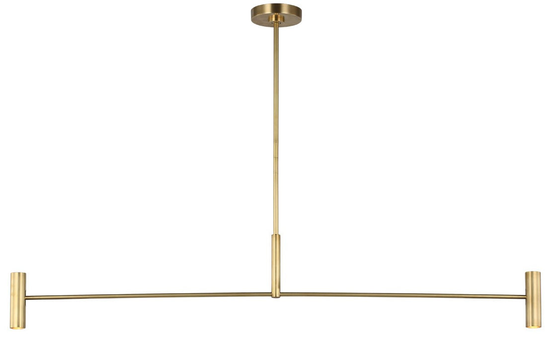 Visual Comfort Modern SLLS57130HAB LED Linear Chandelier, Hand Rubbed Antique Brass