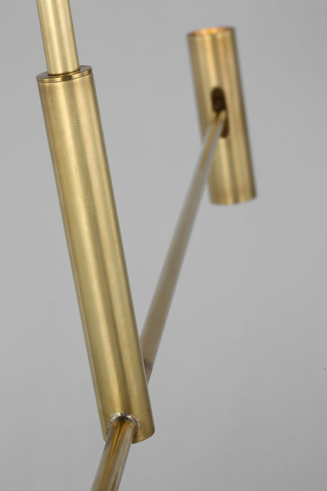 Visual Comfort Modern SLLS57130HAB LED Linear Chandelier, Hand Rubbed Antique Brass