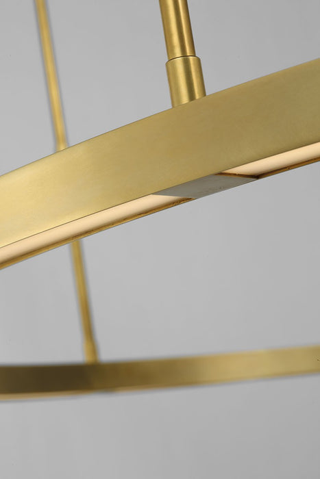 Visual Comfort Modern MDCH54027HAB LED Chandelier, Hand Rubbed Antique Brass