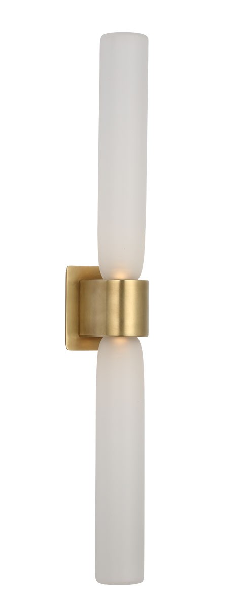 Visual Comfort Modern KWWS58027CEHAB LED Wall Sconce, Hand Rubbed Antique Brass