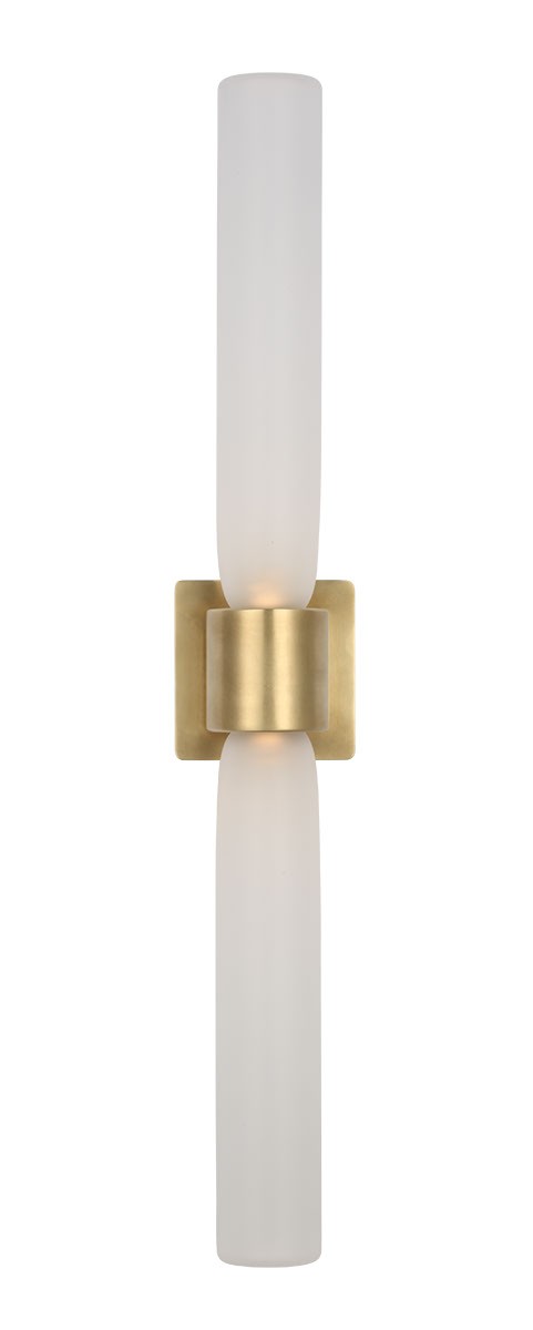 Visual Comfort Modern KWWS58027CEHAB LED Wall Sconce, Hand Rubbed Antique Brass