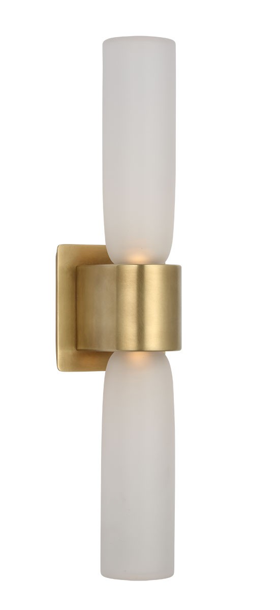Visual Comfort Modern KWWS49827CEHAB LED Wall Sconce, Hand Rubbed Antique Brass