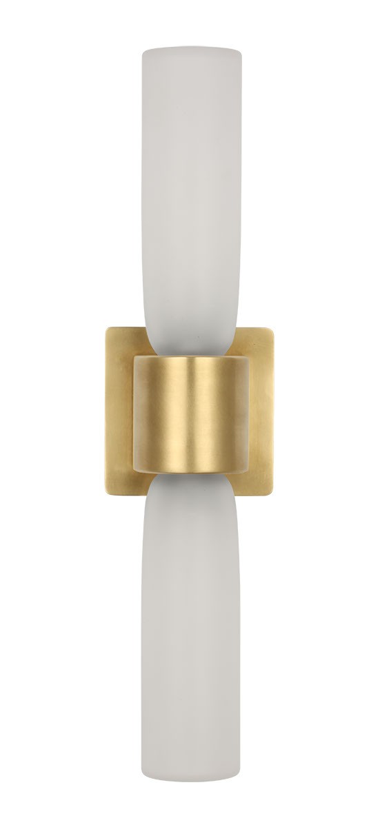 Visual Comfort Modern KWWS49827CEHAB LED Wall Sconce, Hand Rubbed Antique Brass