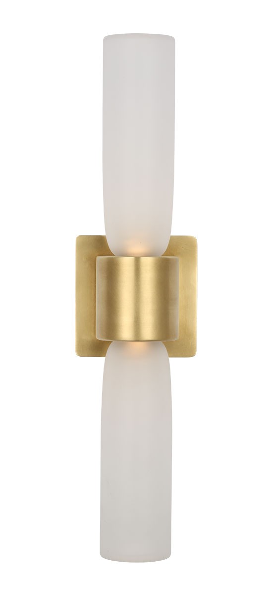 Visual Comfort Modern KWWS49827CEHAB LED Wall Sconce, Hand Rubbed Antique Brass