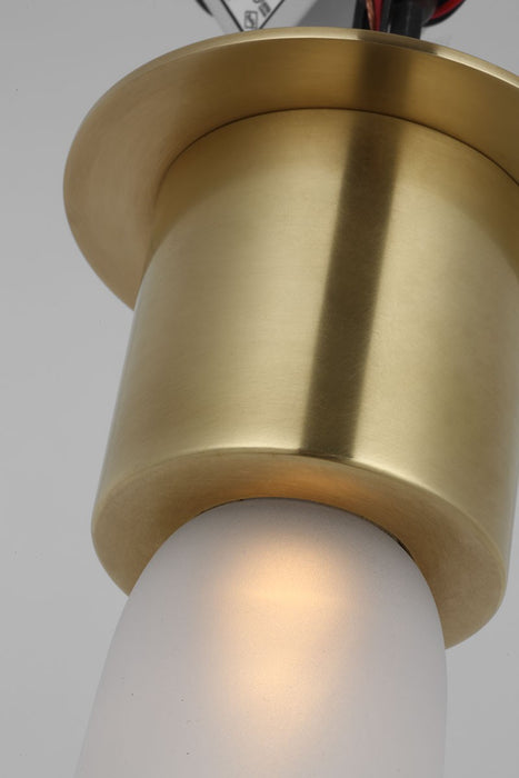 Visual Comfort Modern KWFM58127CEHAB LED Flush Mount, Hand Rubbed Antique Brass